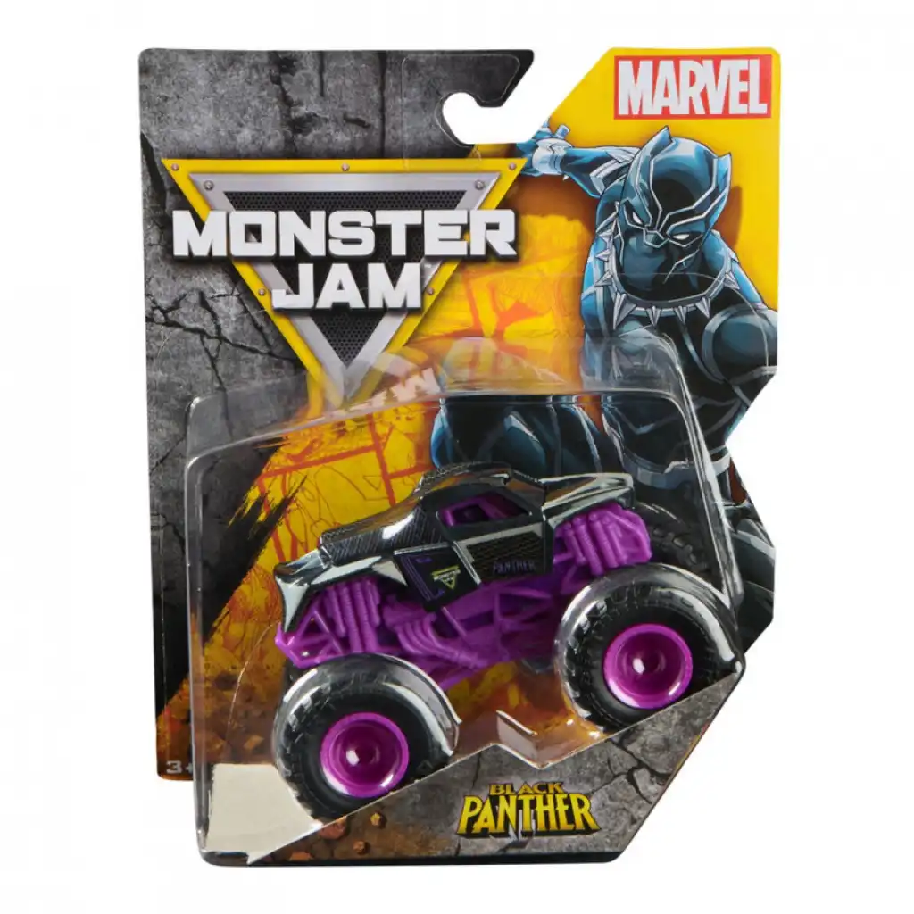 Viva acrobacias heroicas com o monster truck Black Panther.