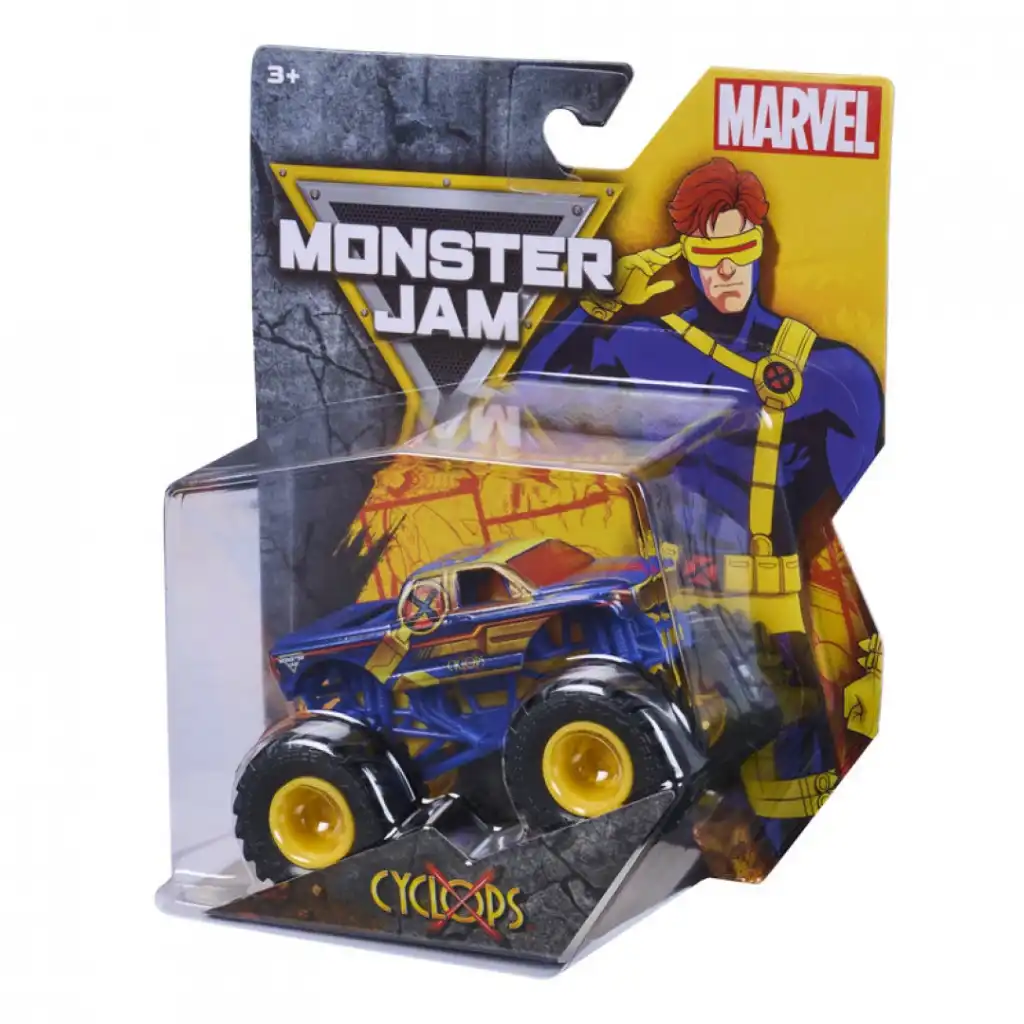 Viva batalhas épicas de monster trucks no estilo Marvel.