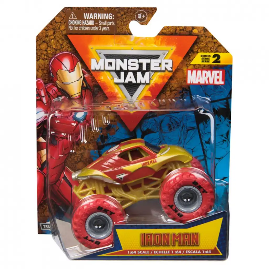 Detalhes minuciosos do monster truck metálico com elementos autênticos.