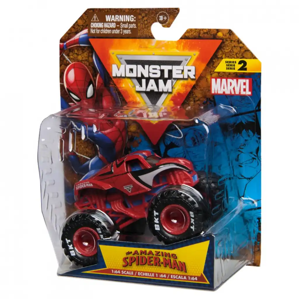 Viva ação sem fim com o caminhão-monstro nas cores de Spider-Man!