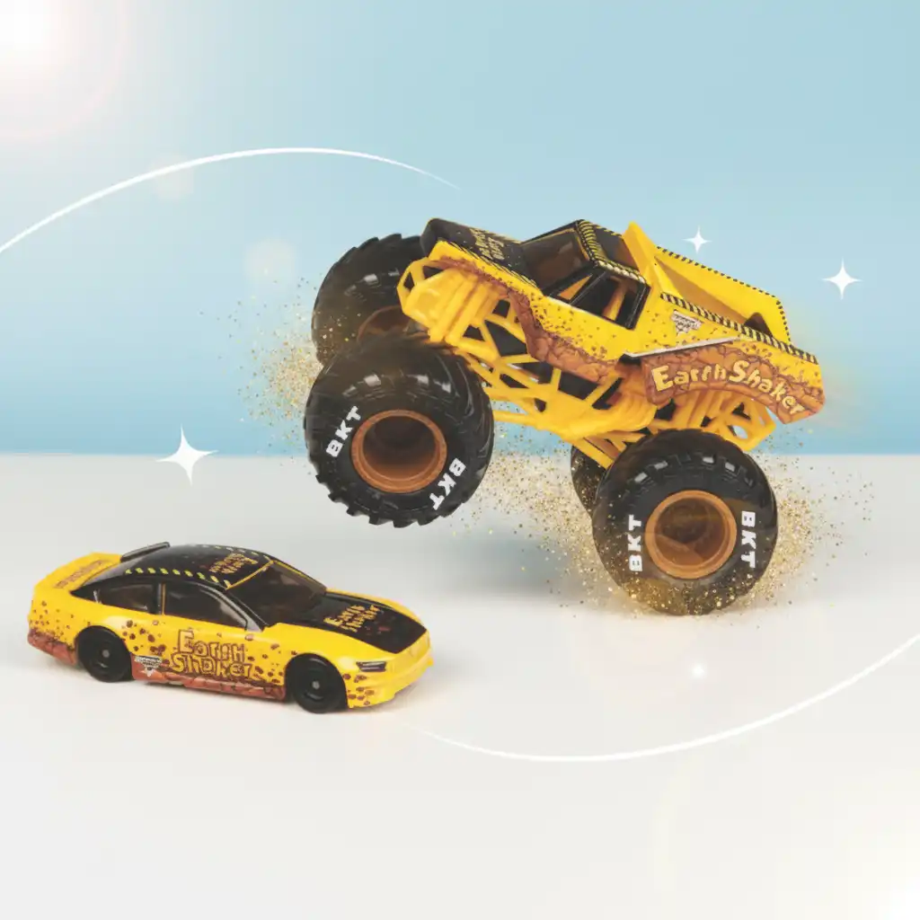 Crie sua própria arena Monster Jam cheia de saltos.