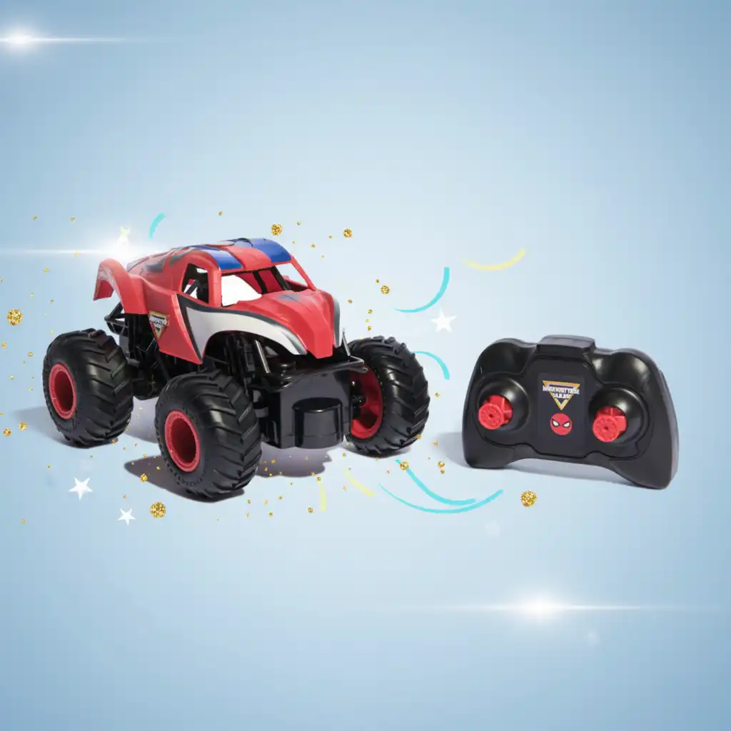 Viva missões heroicas com o caminhão Spider-Man controlado remotamente.