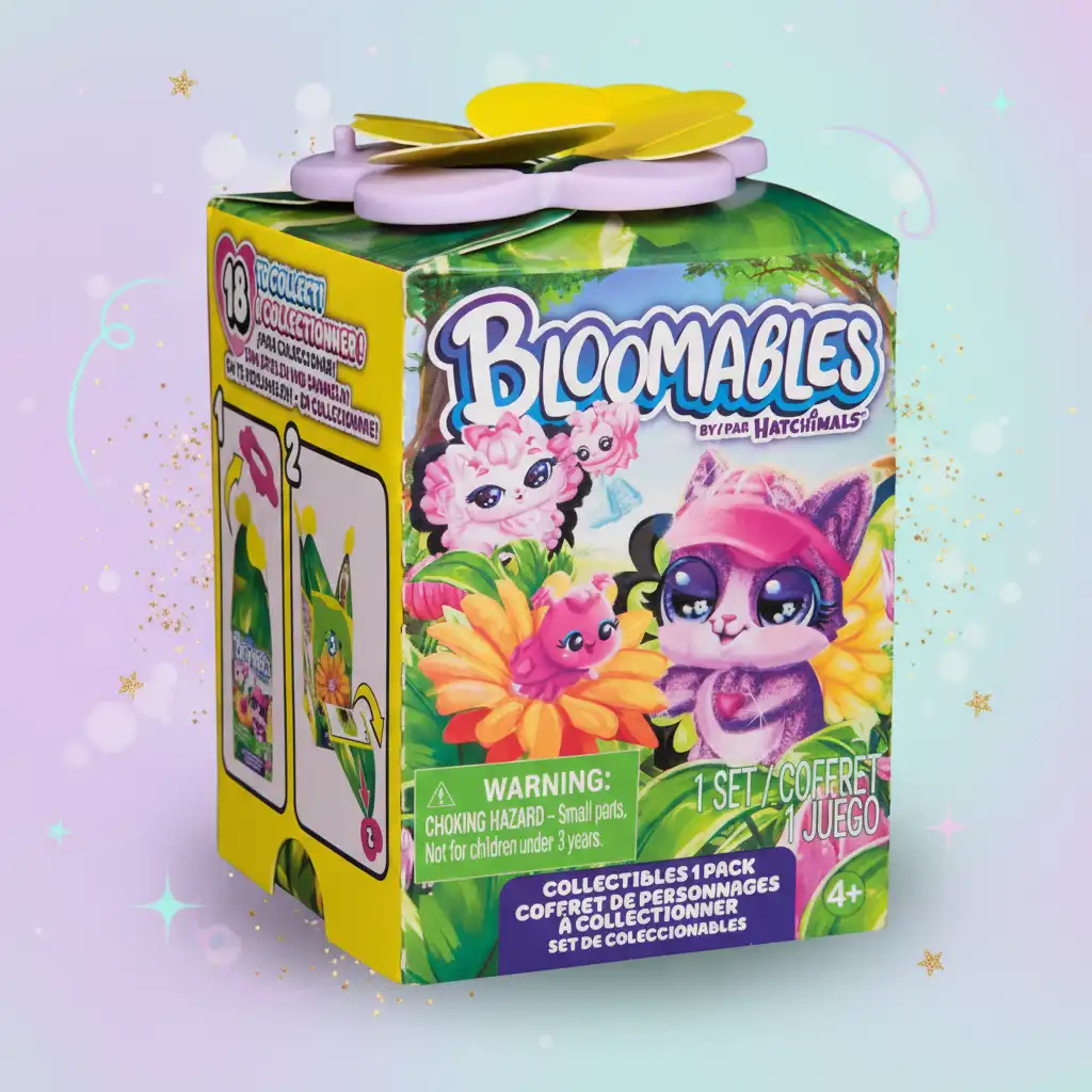 Exposição estilosa das figuras na base original em forma de flor.