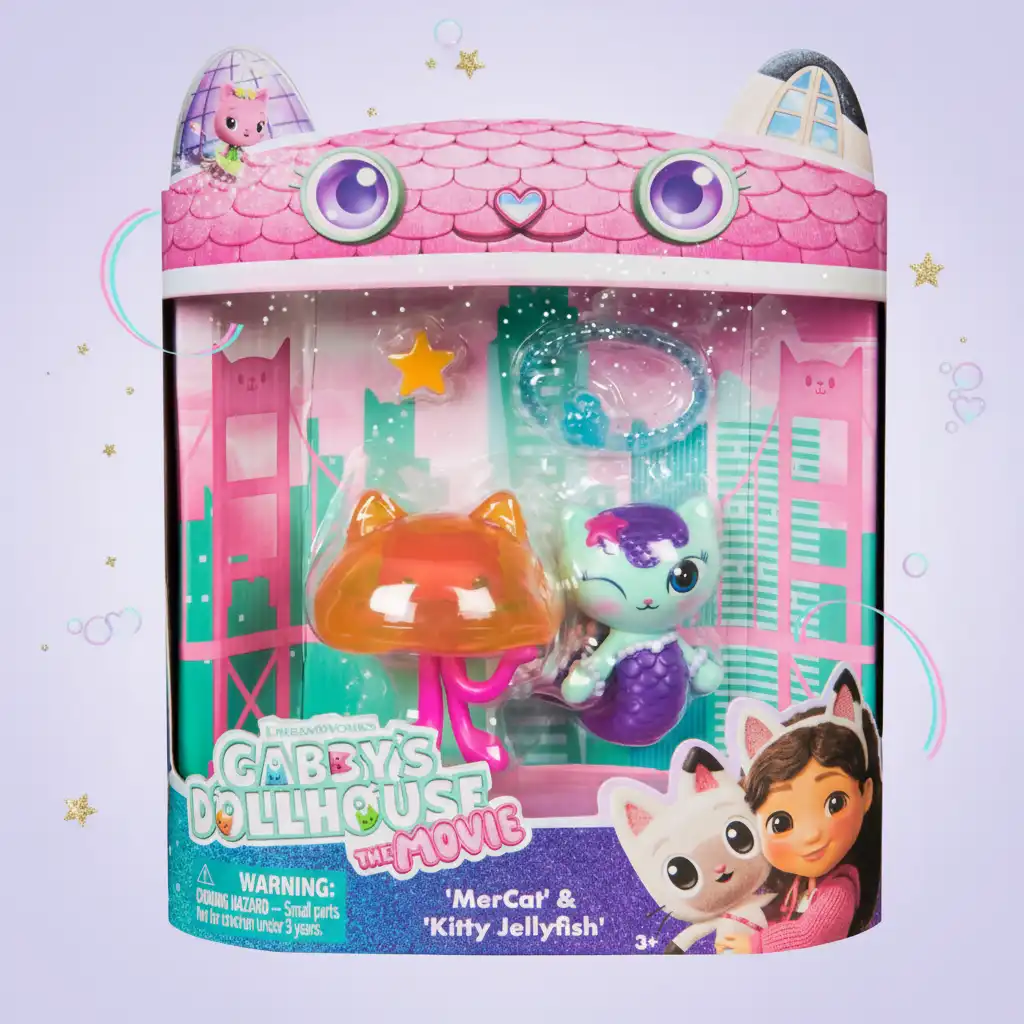 Figurinhas Sereigata e Medúzka trabalhadas com precisão e acessórios originais.