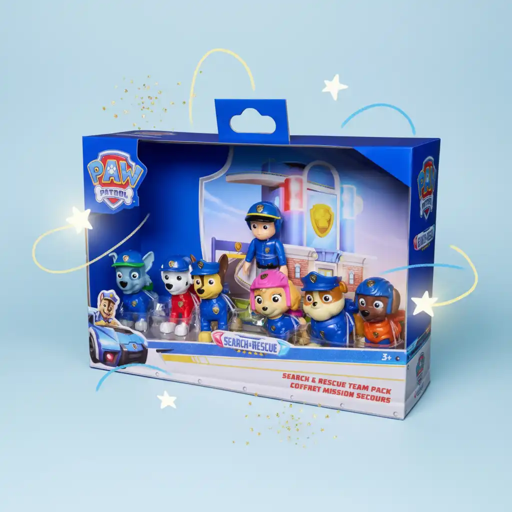 Viva aventuras heroicas com o grupo completo de resgate.