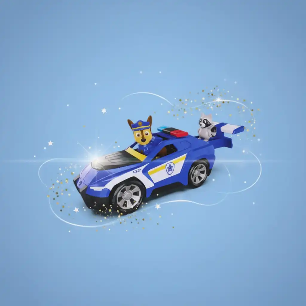 Veículo Chase meticulosamente detalhado com funcionalidades para brincar.