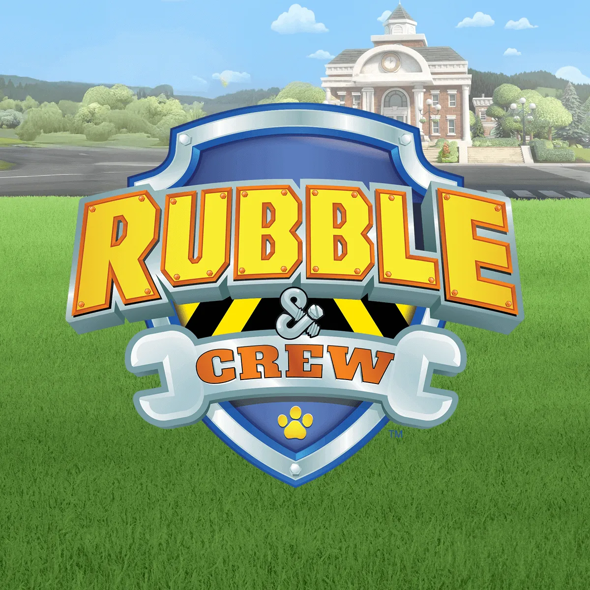 Logotipo oficial do Rubble e Companhia veículo de construção funcional Motor