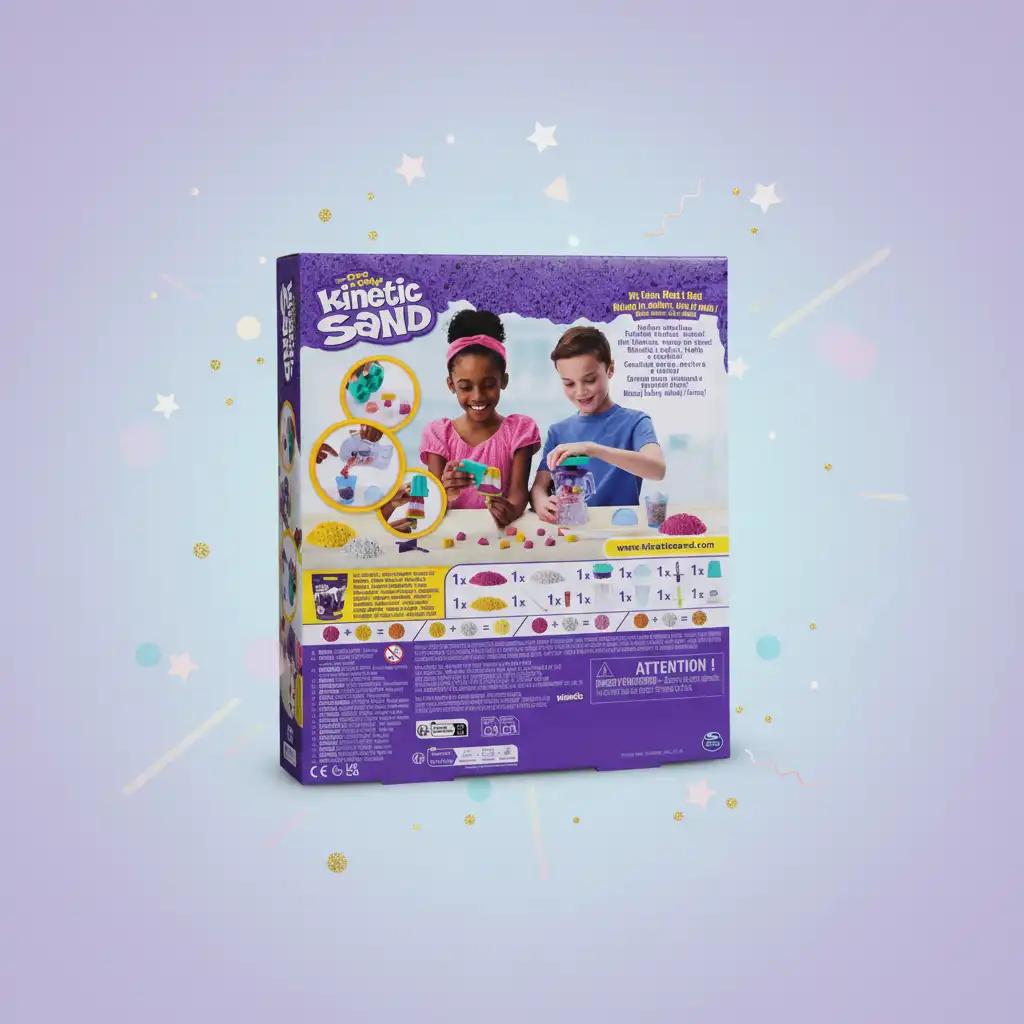 Acabamento detalhado do Mix e textura suave da areia cinética original.