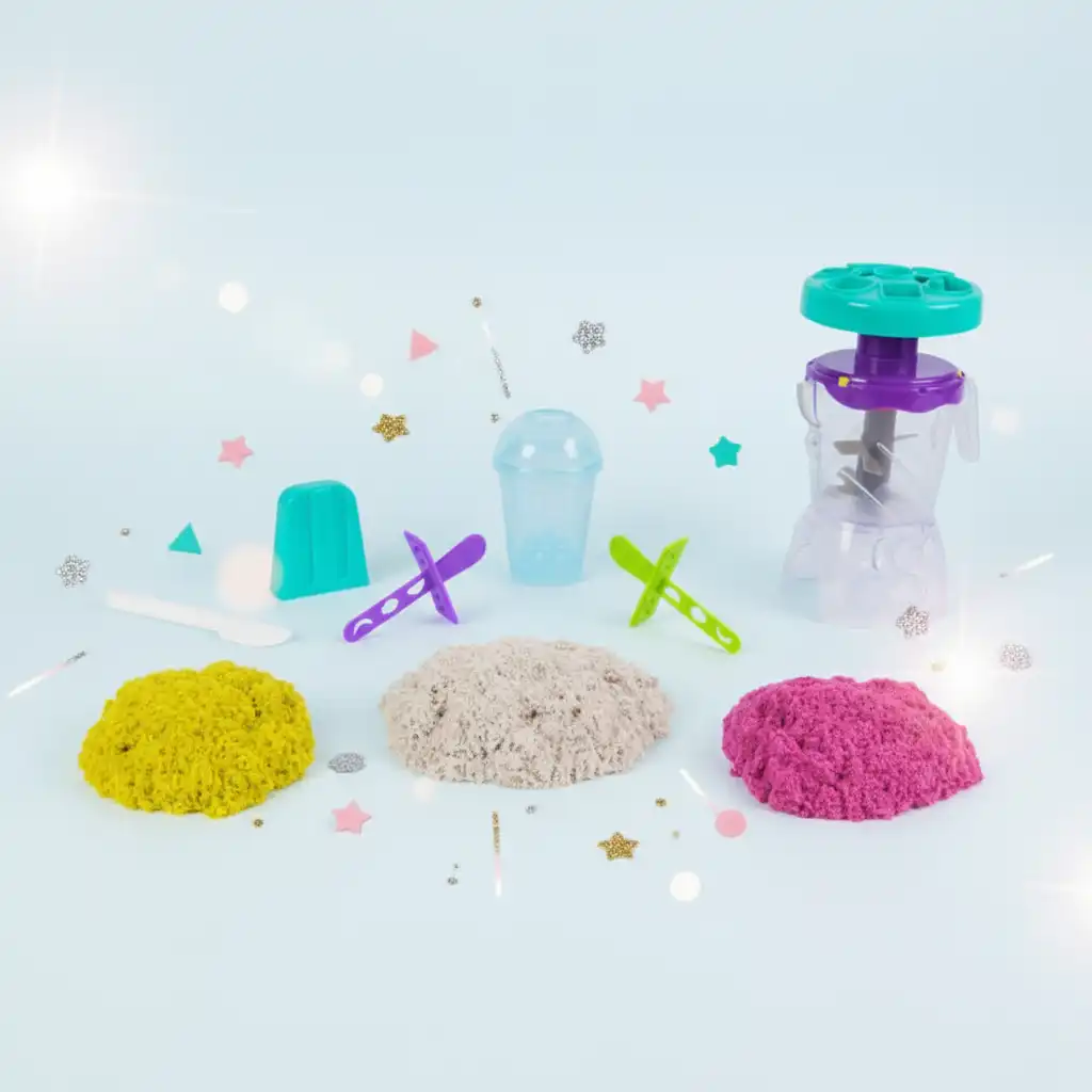 Experiência sensorial relaxante com areia que nunca seca.