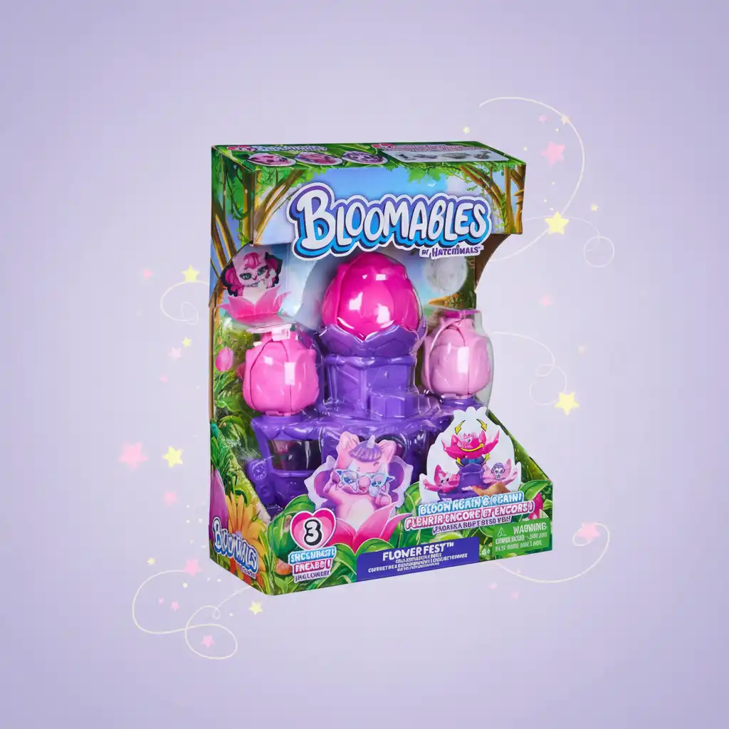 Viva o florescer mágico e descubra as figuras ocultas de Hatchimals no palco.