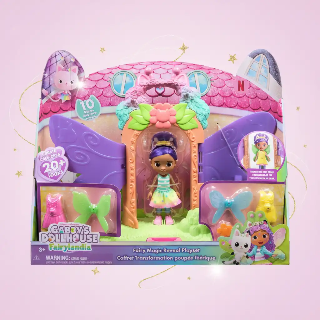 Boneca detalhadamente trabalhada Gabby com acessórios magnéticos para brincadeira fácil.