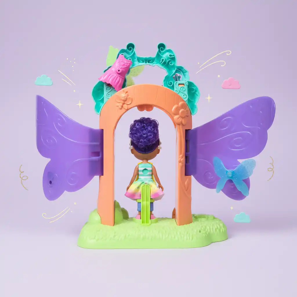 Sistema magnético intuitivo para mudança rápida do visual da boneca.