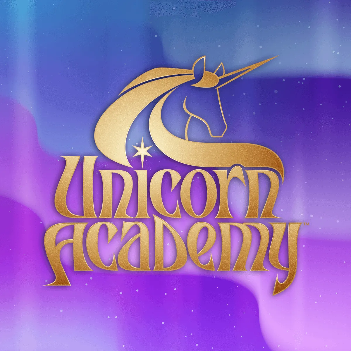 Logotipo oficial do Academia de Unicórnios multiblocos de figuras